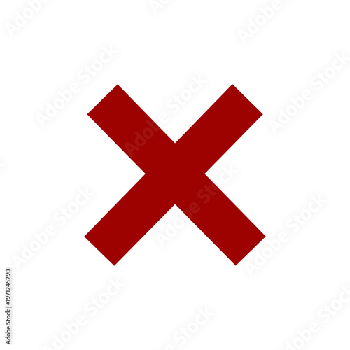 Bold Dark Red X Mark Error Icon