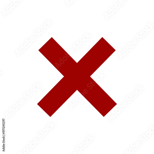 Bold Dark Red X Mark Error Icon