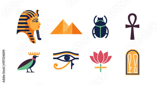 Egyptian ancient symbols and icons.