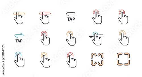 Hand cursor icons for user interface.