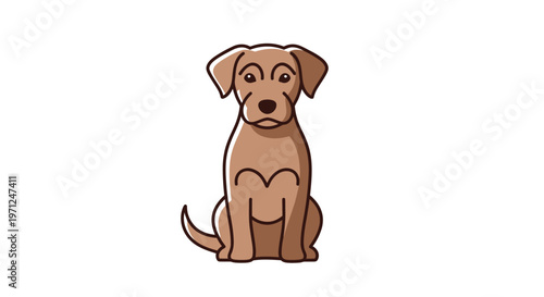 A cute cartoon dog illustration isolated on a white background, perfect for design usage
