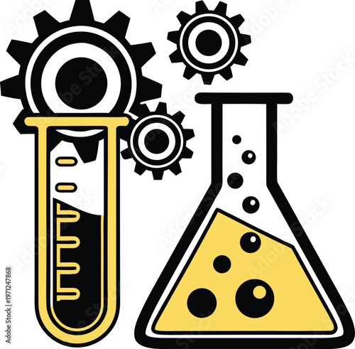vector illustration of a laboratory flask
