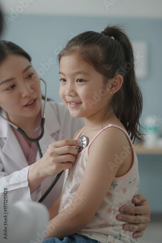 doctor examining baby girl