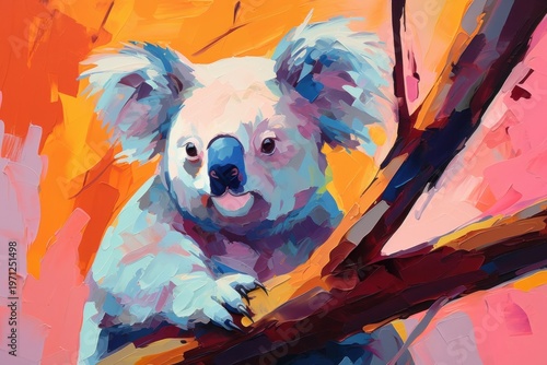 Koala painting animal mammal.