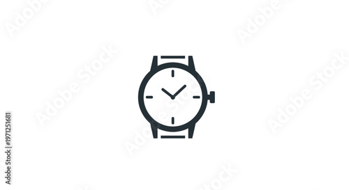 Minimalist watch icon vector illustration isolated on white background depicting time
