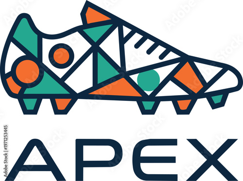 Soccer cleat athletic shoe design.