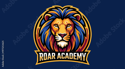 Lion Head Logo Illustration.