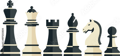 Chess pieces on a board.