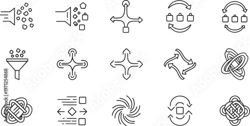 Smart Grid Energy Automation and Carbon Analytics Icon Set