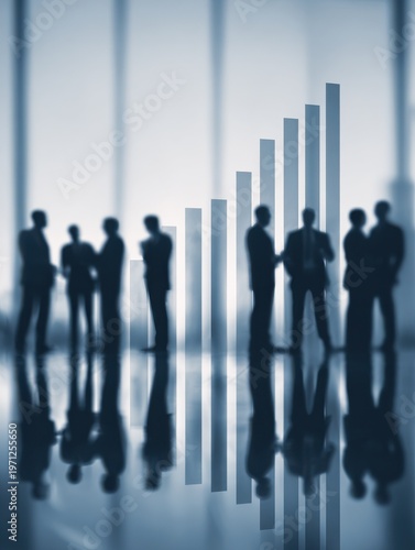 business growth chart discussion with business background