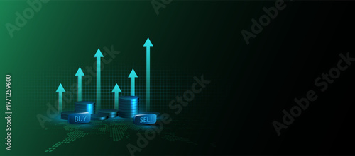 Financial background image, investment concept, commercial market