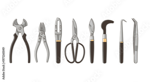 Assortment of Metal Hand Tools for Crafting and Repair Work