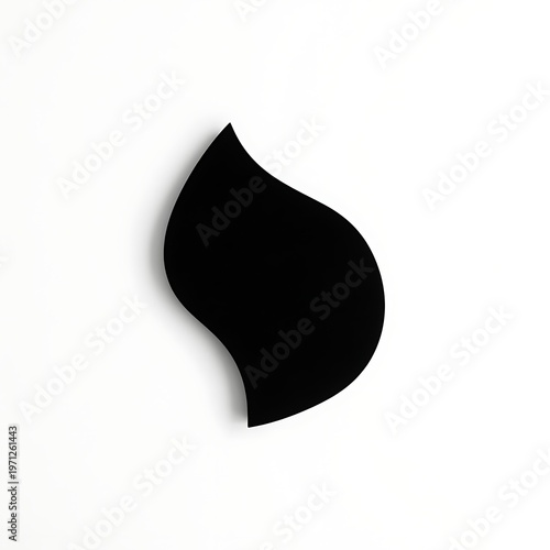 Black leaf shape on white background.