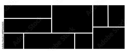 Mosaic collage pictures collection. Collage mood board grid template. Set of presentation backgrounds. Photo layout. Album Gallery banner vector illustration.eps,10