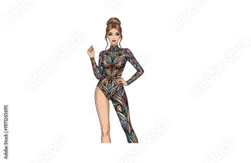 Art Fashion Bodysuit Silhouette Sticker