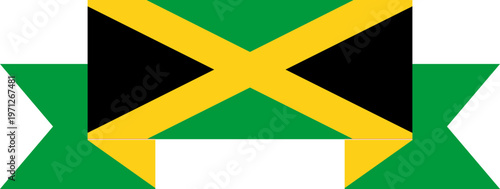 Ribbon  In  Jamaica Flag Icon