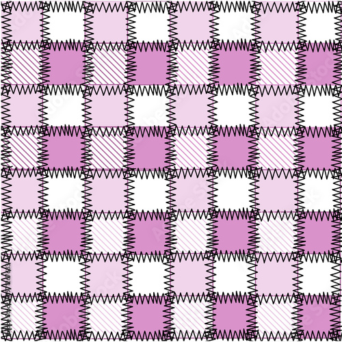 Sweet colorful patchwork seamless pattern from square patches and gingham . Multicolor print for fabrics and textiles.Quilt design, hand made.
