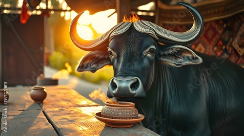 Brown and white cow head close up on green grass in rural field
