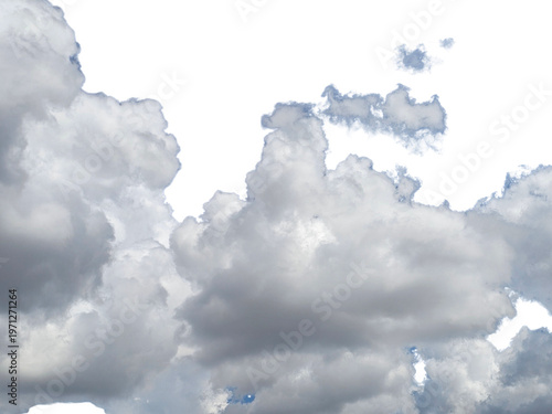 Dramatic storm clouds in blue sky, moody weather atmosphere, textured cloudscape for climate and nature backgrounds isolated PNG with Transparent Background