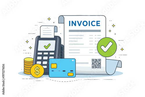 Processing an invoice using a mobile card reader and payment methods