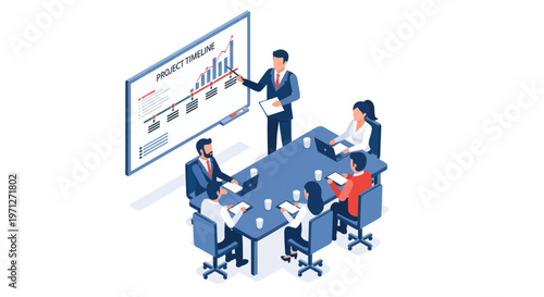 Business people in a meeting discussion.