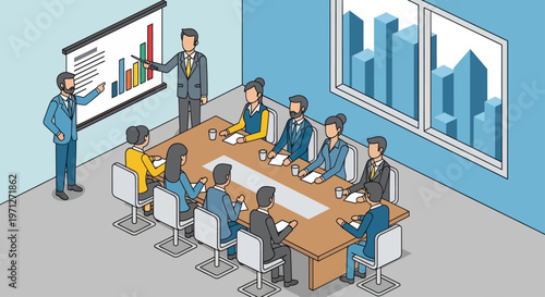 Business people in a meeting room.