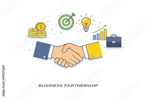 Illustration depicting the essence of a business partnership agreement