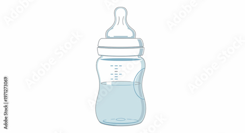 Baby Bottle with Liquid, Infant Feeding Concept