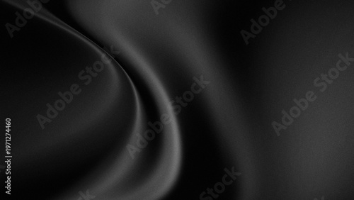 Canvas Print very soft silvery gray gradient silk or satin fabric drape on a luxury black bac
