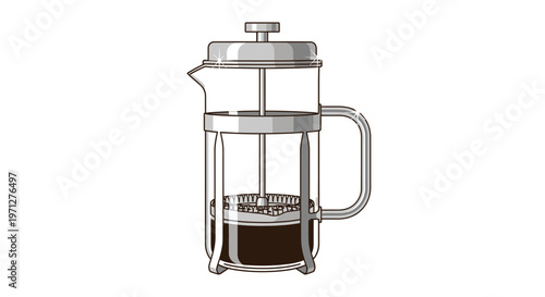 Glass French Press Coffee Maker with Metal Filter and Handle