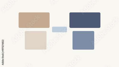 Mirrored card balance using contrasting scales and tones, symmetrical tension and refined spacing delivering a calm yet striking interface composition