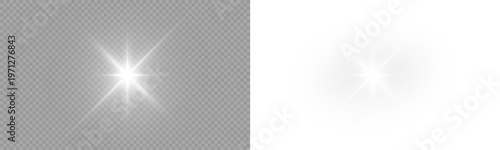 Photography Digital star PNG burst with golden light and glowing sun rays, bright flare and