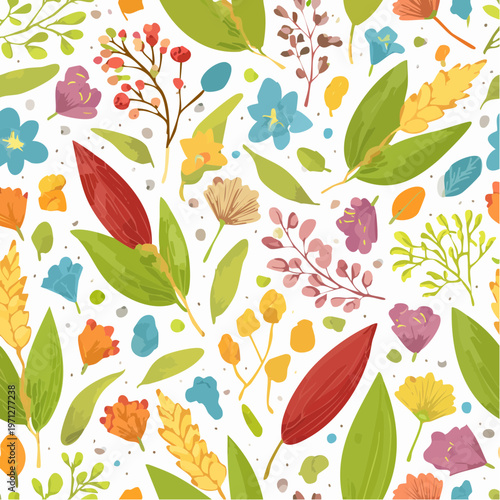 Seamless close-up of handmade paper with embedded dried botanicals, adding an organic, artisanal touch.