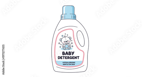 Gentle Baby Laundry Detergent in Bottle, Cleanliness and Care Concept