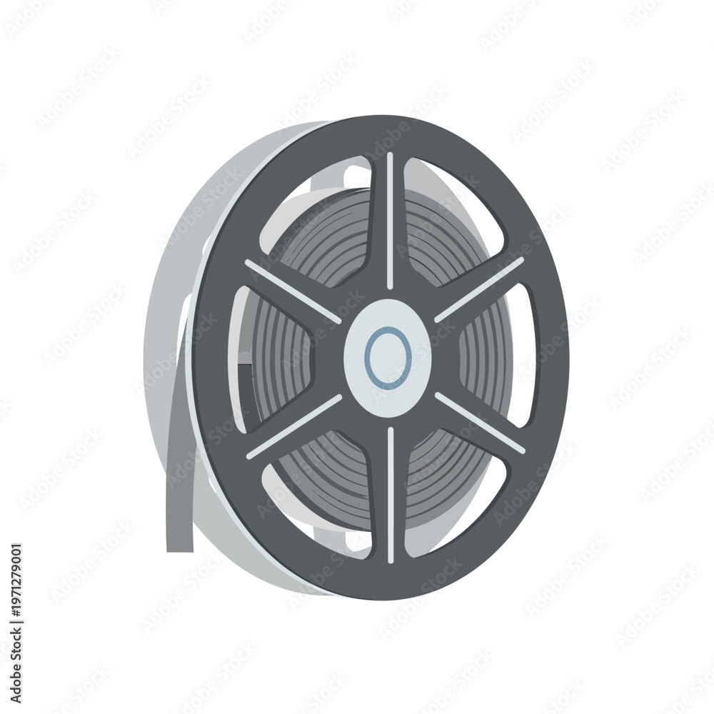 Obraz premium Film Reel Illustration Icon Set Flat Design Modern Vector Illustration Isolated on White Background