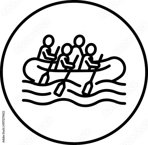 People Rowing a Boat Together.