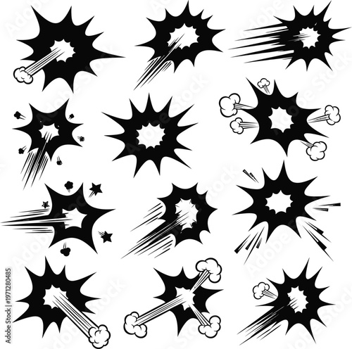 Comic book explosion and impact effects with sound effect