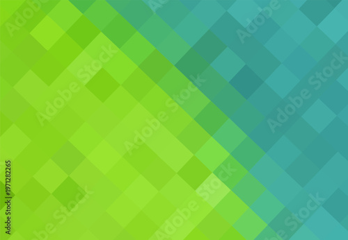 Abstract Gradient Illustration with Green and Blue Pixelated Design. Green-blue gradient background for branding, calendar, postcard, screensaver, poster, cover. EPS 10. Vector