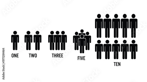 Infographic of human figures representing numbers.