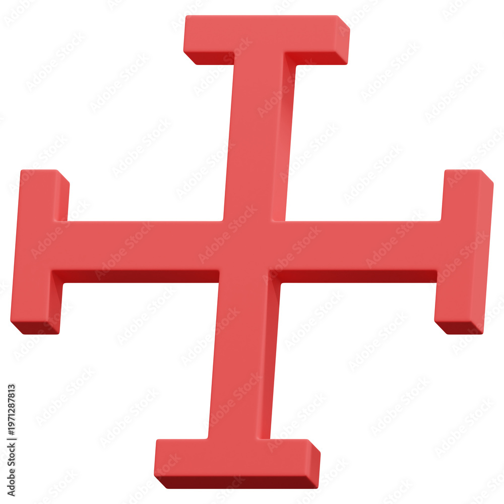 Obraz premium 3D Red Abstract Solid Plus Cross Shape