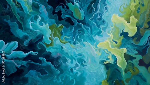 Abstract Swirls of Fluid and Color