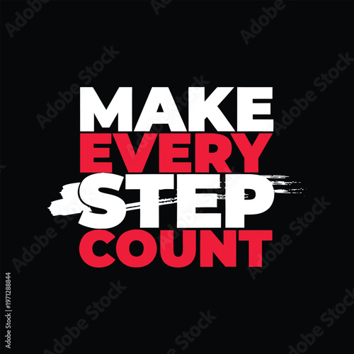 Red and white typographic poster with motivational fitness slogan black text typography