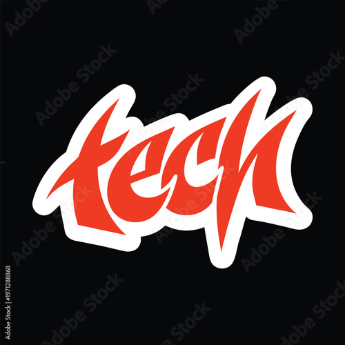 Red neon light style illuminated sign with the word kick in cursive