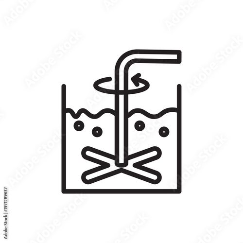 Froth flotation icon symbolizing mineral recovery, represents separation hardware, flotation cell tools, chemical processing gear, mining extraction systems, and industrial metal refinement logistics.
