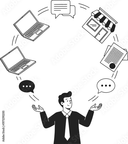 Black hole vortex swallowing office documents and folders, data loss concept vector, information disappearing into a swirling cosmic whirlpool