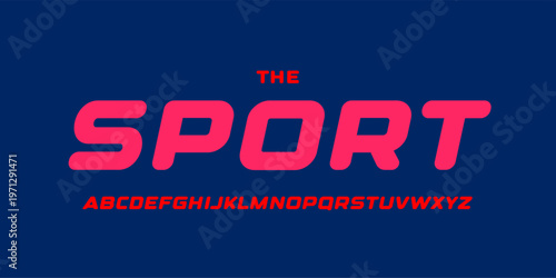 Garage service font, bold italic letters, dynamic alphabet for car racing logo and headline, automotive typography, sport game design. Vector typographic design