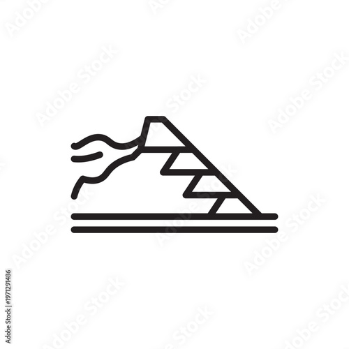 Tailings dam icon symbolizing waste storage, represents mine embankment hardware, slurry containment tools, environmental safety gear, mining reservoir systems, and industrial residue water logistics.