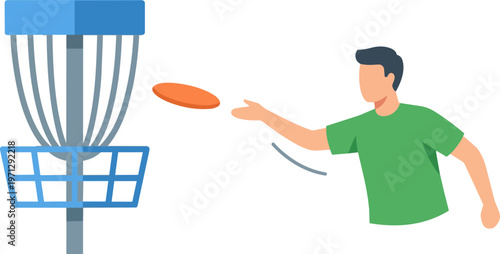 Man playing disc golf sport.