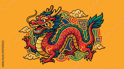 Chinese dragon mythical creature.