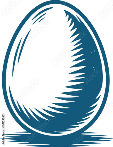 Blue and white of an egg with textured pattern patterned